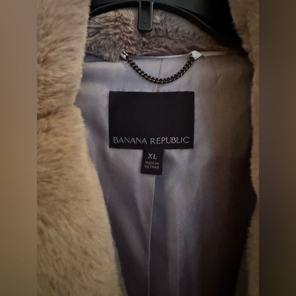 Banana Republic Taupe Faux Fur Coat - Picture 2 of 2